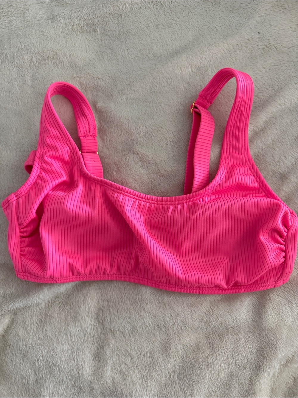 wild fable Hot Pink Ribbed Bikini Top